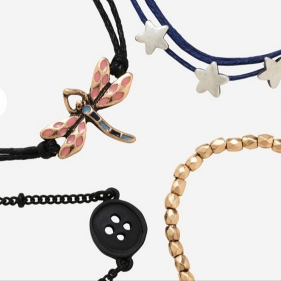 Coraline Dragonfly Button Stars Bracelet Set 4 Piece Bracelets Laika New - Picture 4 of 16